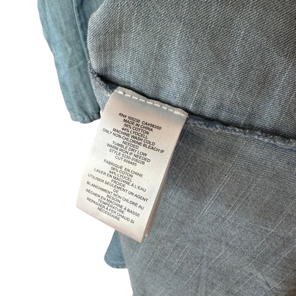 Soft Joie Arryn B Chambray Dress Drop Waist Ruffle Hem Light Blue Denim size XS - Picture 4 of 5